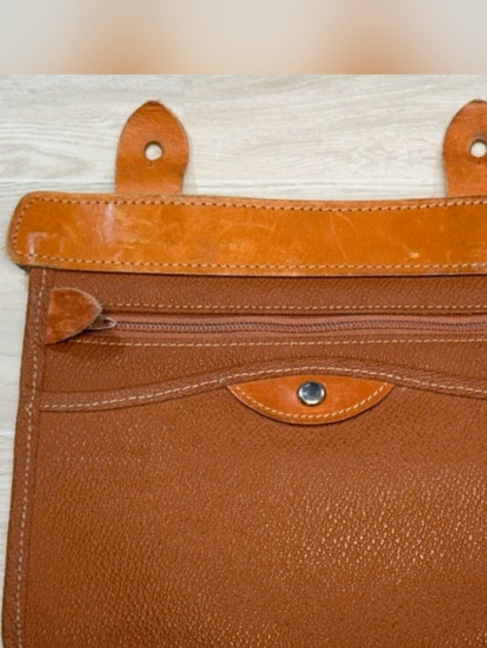 Vtg Dooney Bourke Inside Pocket Replacement Tan Leather - 8”